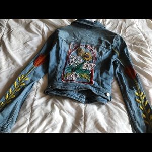 Embroidered Floral jean jacket